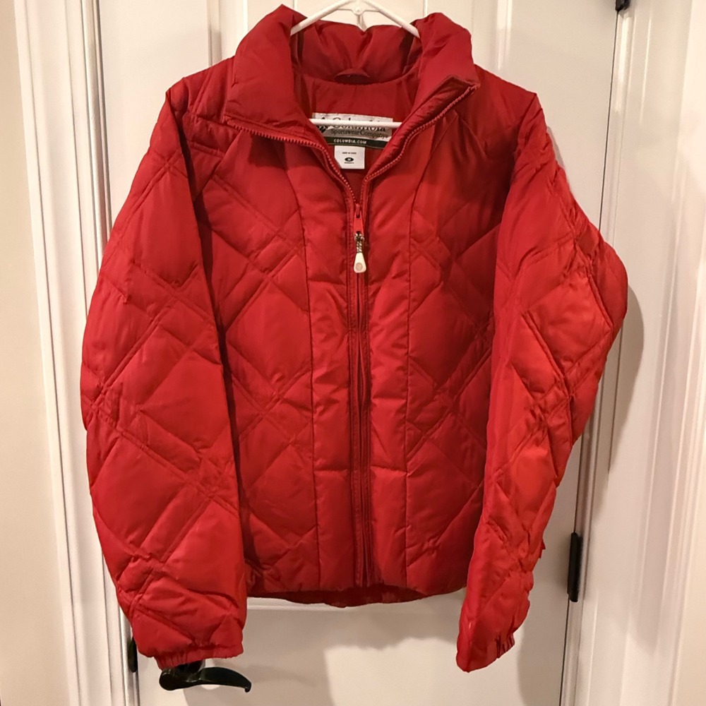 Columbia Womens Red Diamond Quilted Down Puffer Jacket SL5014 Medium